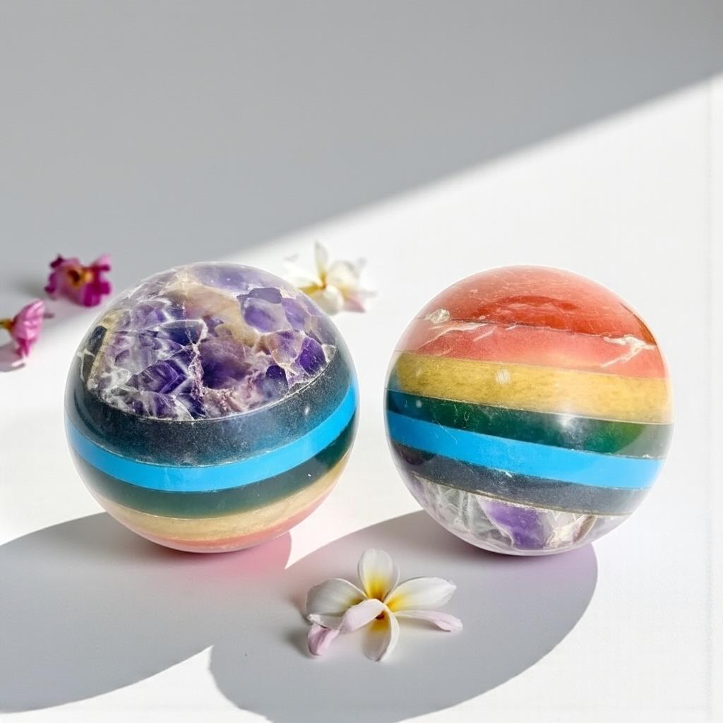 Seven Chakras Crystal Sphere \ Ball
