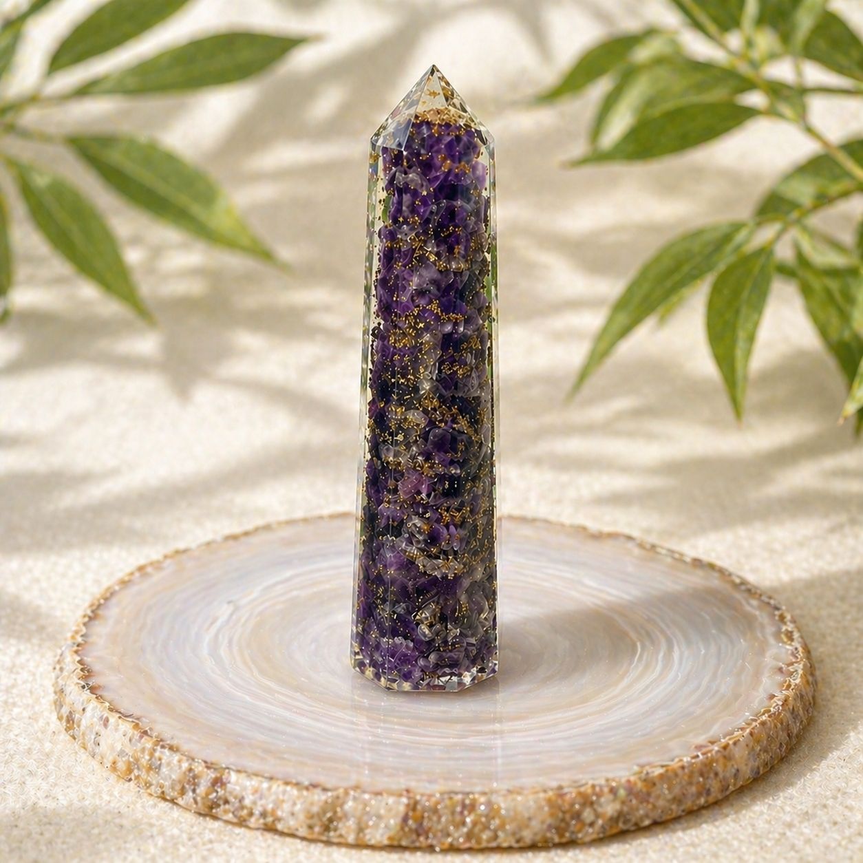 Amethyst Orgone \ Orgonite Tower \ Pencil