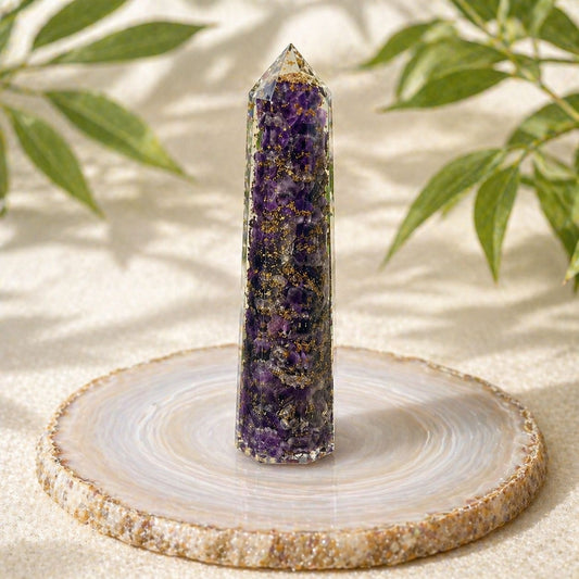 Amethyst Orgone \ Orgonite Tower \ Pencil