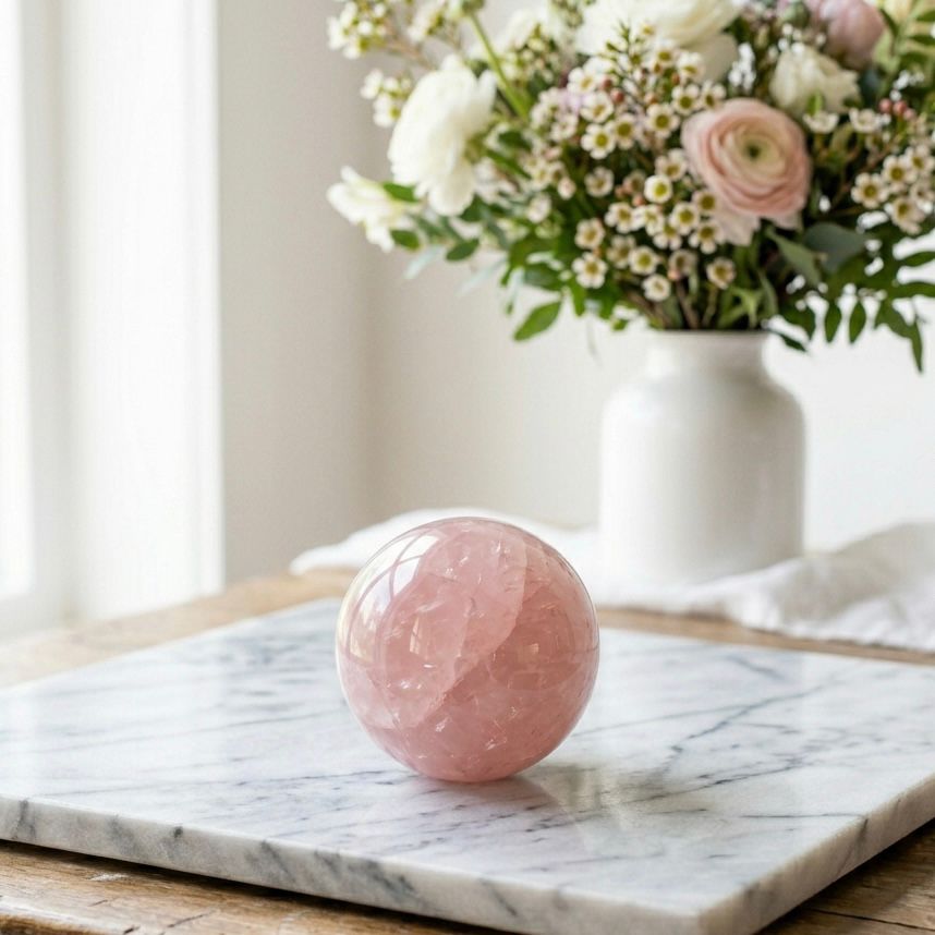Rose Quartz Crystal Sphere \ Ball