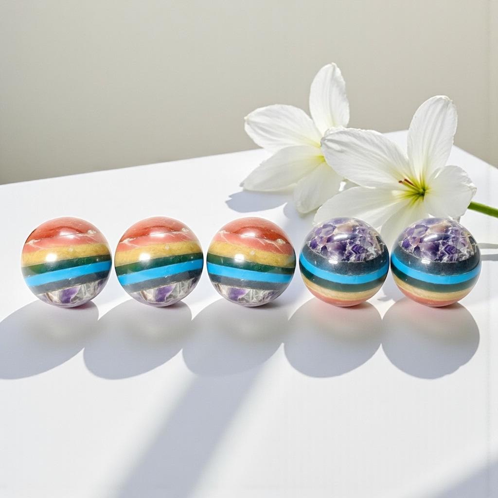 Seven Chakras Crystal Sphere \ Ball