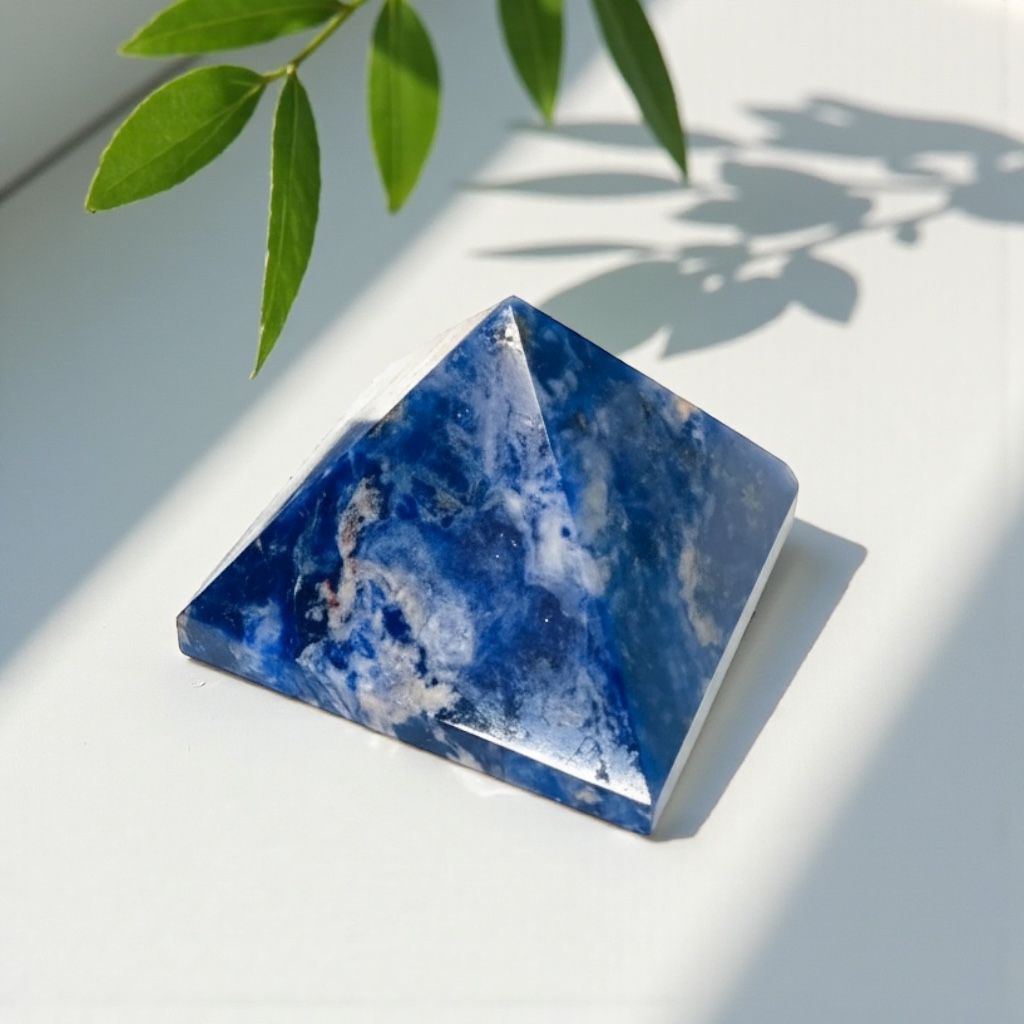 Sodalite Pyramid for Healing \ Crystal Grid & Vastu or Feng Shui