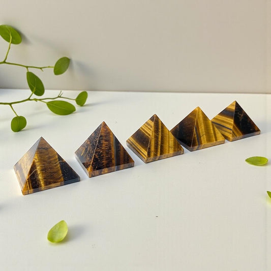 Tiger's Eye Pyramid for Healing \ Crystal Grid & Vastu or Feng Shui