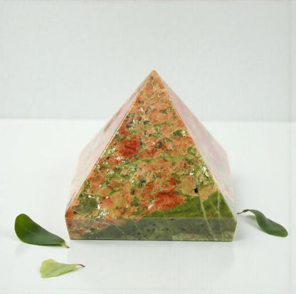 Unakite Pyramid for Healing \ Crystal Grid & Vastu or Feng Shui