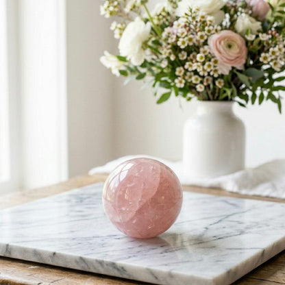 Rose Quartz Crystal Sphere \ Ball