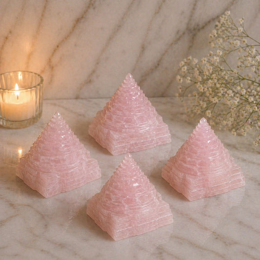 Rose Quartz Meru Sri Yantra
