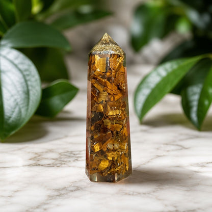 Tiger's Eye Orgone \ Orgonite Tower \ Pencil