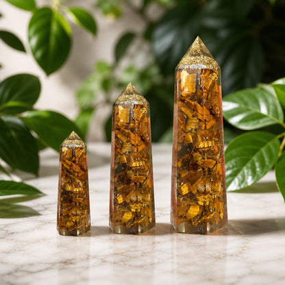 Tiger's Eye Orgone \ Orgonite Tower \ Pencil